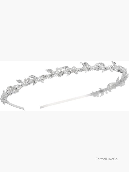 Rhinestone Crystal Pearl Headband for Women Wedding Bridal Hair Accessory Tiara main image 4